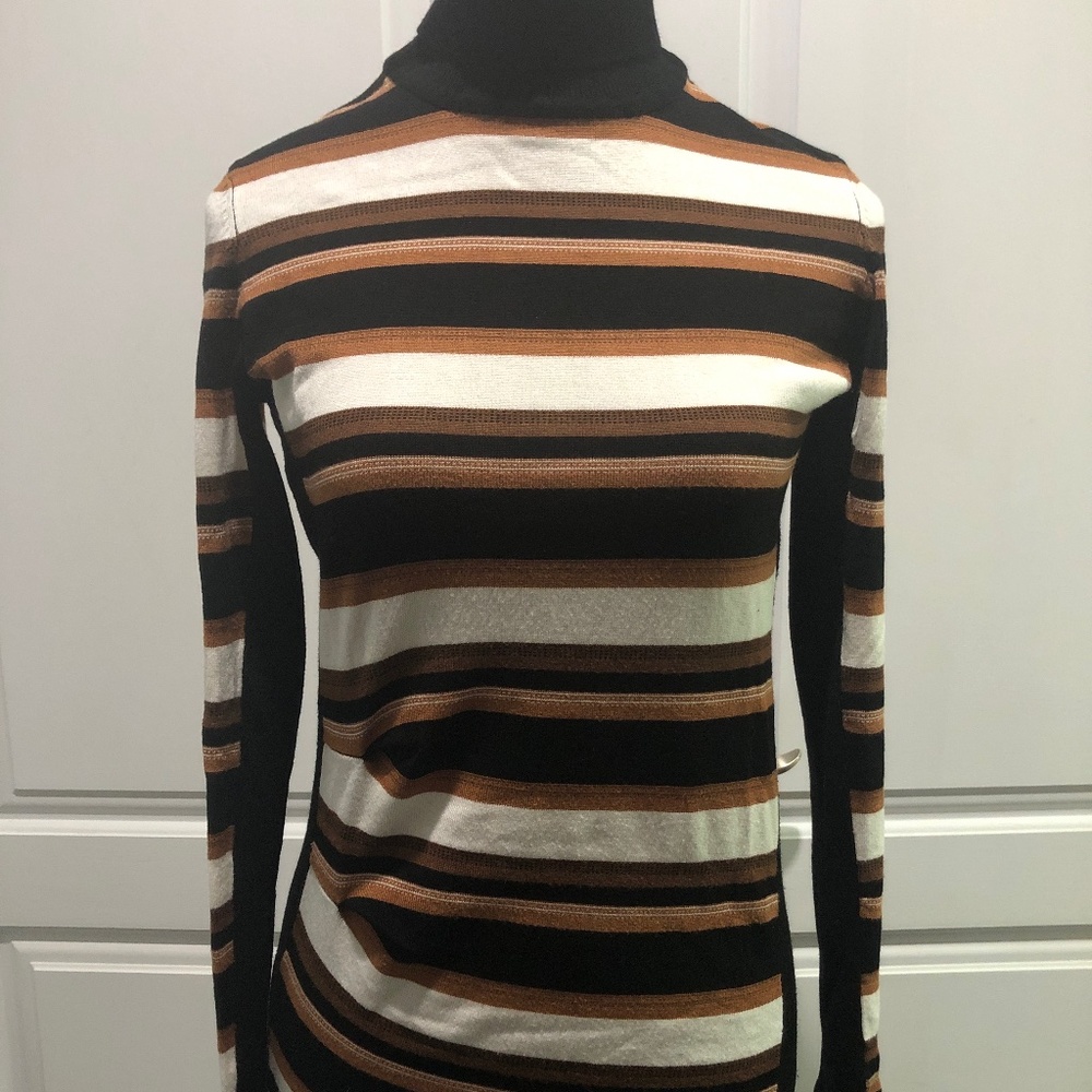 Melanie Lynn Striped Turtleneck